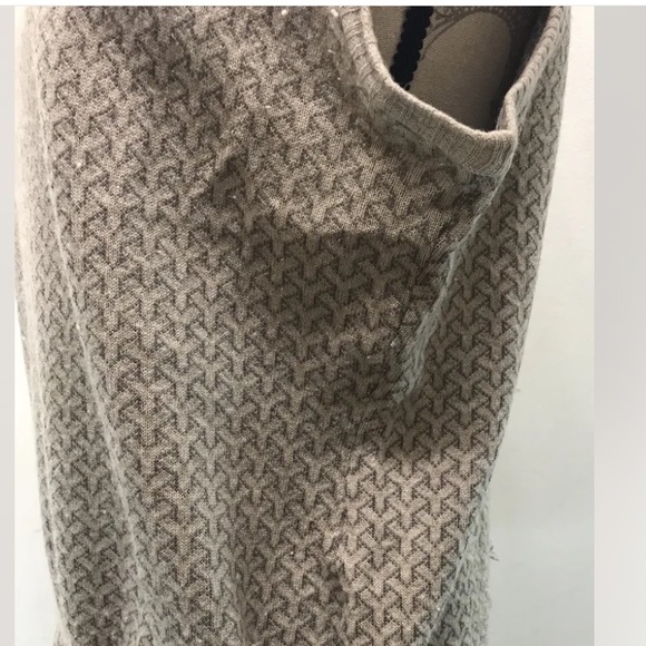 Lacoste Sleeveless Brown Geometric Sweater 44 Women Wool Cotton Draw String - Picture 6 of 12